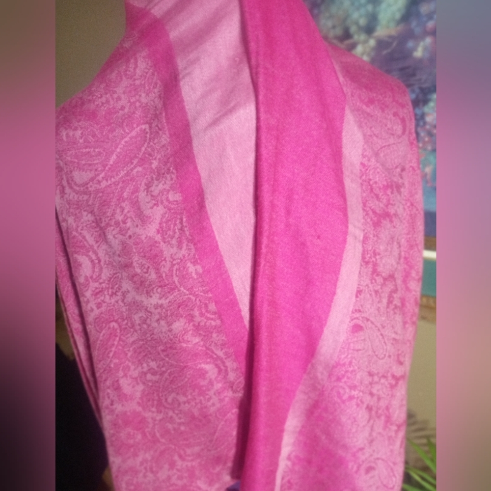 4-P Shawl, Perfect Pink Paisley Pashima.  Soft is understated.